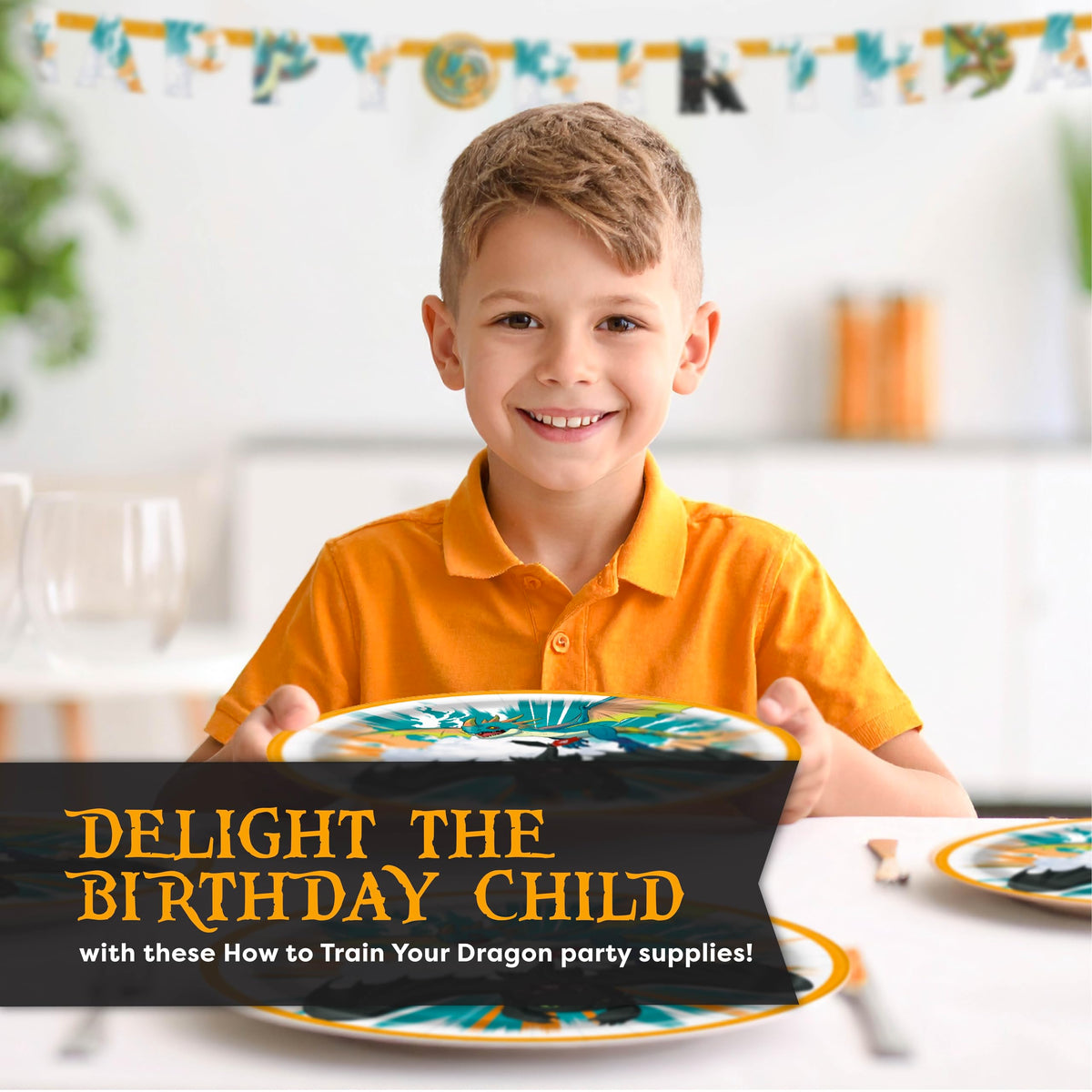 Unique How to Train Your Dragon party decor set creates a cohesive look across the event.