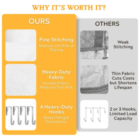 Ofiray-Home Over The Door Organizer 5 Tiers - Extra Large 10-Compartment Behind-Door Storage, Clear Window, 50 lb Capacity