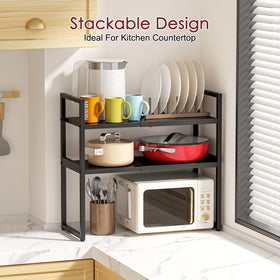 Cidaziya Expandable Kitchen Storage Shelves – 110LBS Heavy Duty Metal Shelving Unit for Kitchen, Pantry & Garage