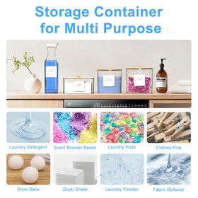AIKAMI 3+1 Laundry Organization Set – Pods Containers, Detergent Dispenser & Dryer Sheet Holder