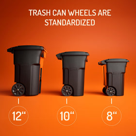 Good Neighbor Wheels - Original Quiet Trash Can Wheel Covers, 10in Silicone, Set of 2 (Black)