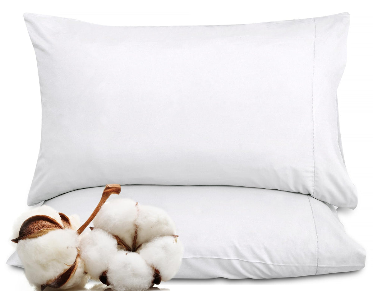 Royale Linens White Cotton Pillowcases King Size – 12 Pack, 20x40, 300 TC, Hotel Quality