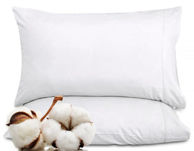 Royale Linens White Cotton Pillowcases King Size – 12 Pack, 20x40, 300 TC, Hotel Quality
