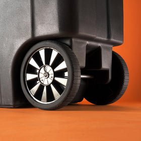 Good Neighbor Wheels - Original Quiet Trash Can Wheel Covers, 10in Silicone, Set of 2 (Black)