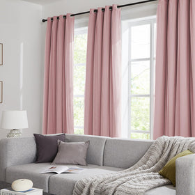 Swandream 100% Blackout Curtains – Double Layer Pink, 52W x 84L