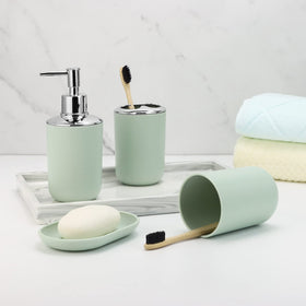 IMAVO toothbrush cup adds color while organizing brushes for easy morning routines.