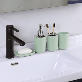 IMAVO toothbrush holder keeps daily essentials neatly accessible in a cohesive green set.