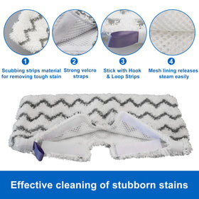 imeccalive steam mop pads hook-and-loop closure enables easy installation