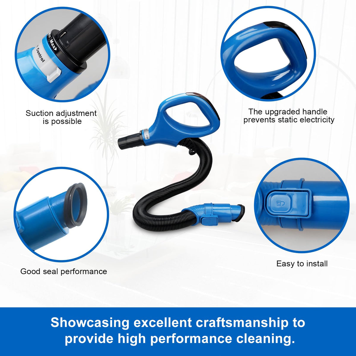imeccalive UV725 gray hose handle, compatible and durable for everyday cleaning.