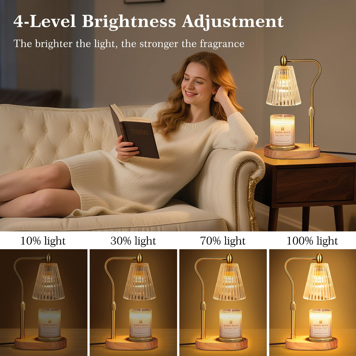 Imenlox Candle Warmer Lamp height adjustment fits jars.