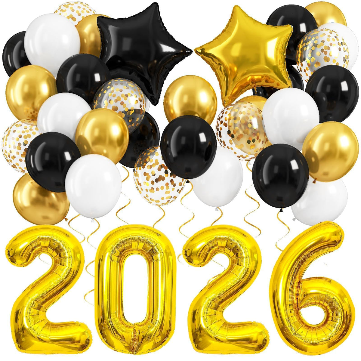 IMGAJOSKO 2026 gold-number balloons for a graduation backdrop
