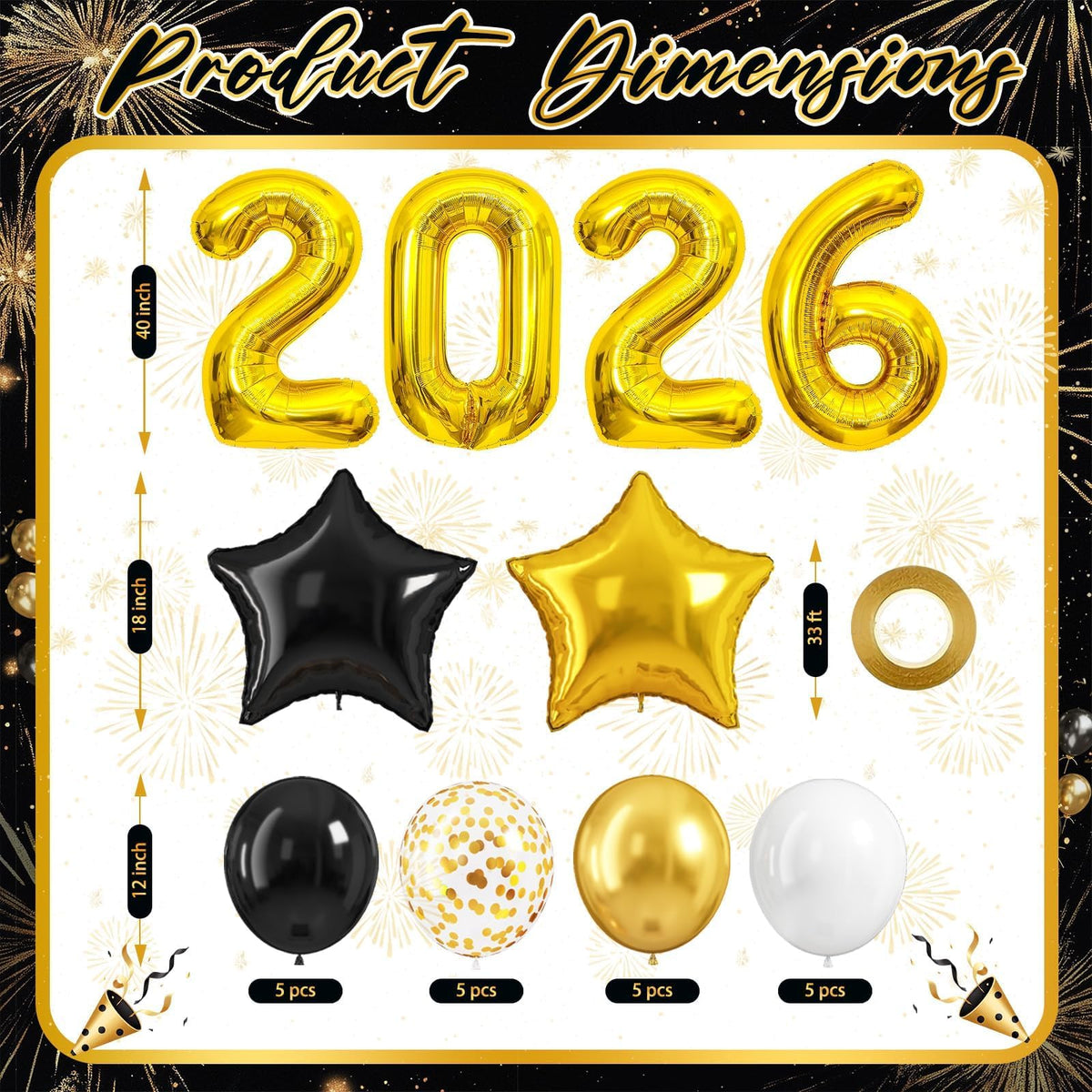IMGAJOSKO black latex balloons for bold graduation arches