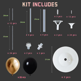 IMISNO balloon column kit floor-stand-base shown in action for chic birthday party decor.