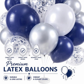 IMISNO navy blue silver balloons ready to create a festive centerpiece.