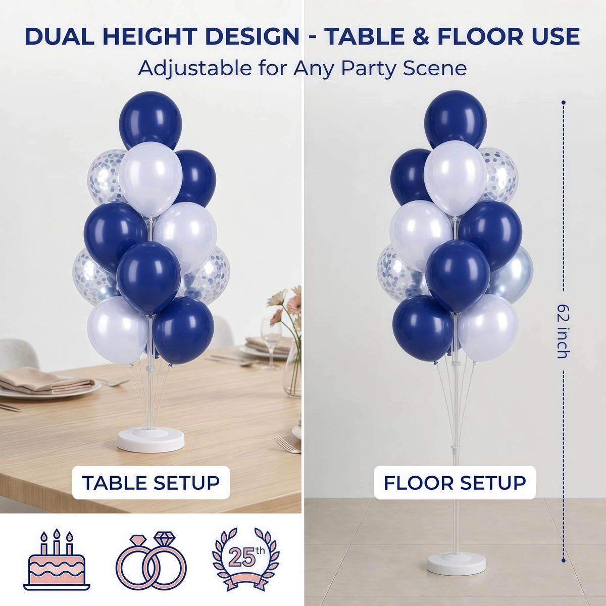 IMISNO unconnected balloon sticks and cups for easy assembly.