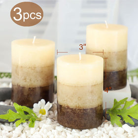 Immeiscent 3x4 scented candles offer long burn and subtle fragrance.