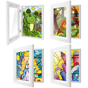 Immerrot 4 pack kids art frames front view for easy rotating artwork displays