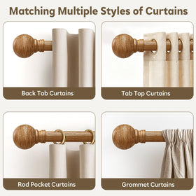 Immiehh 1-inch diameter metal rod provides strong support for medium-weight drapes.