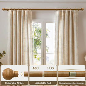 Immiehh heavy-duty curtain rod supports up to 33 pounds for varied fabrics