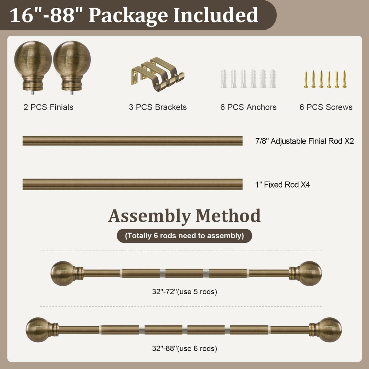 Immiehh easy installation curtain rod designed for quick setup