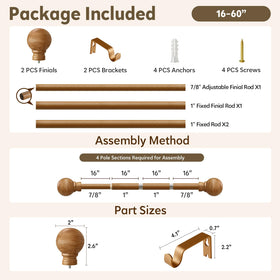 Immiehh heavy-duty rod supports up to 33 pounds for heavier drapes
