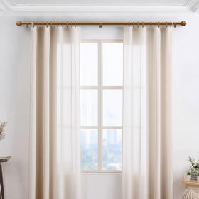 Immiehh wood curtain rod extended length shows versatile 32–60-inch adjustability for many windows.