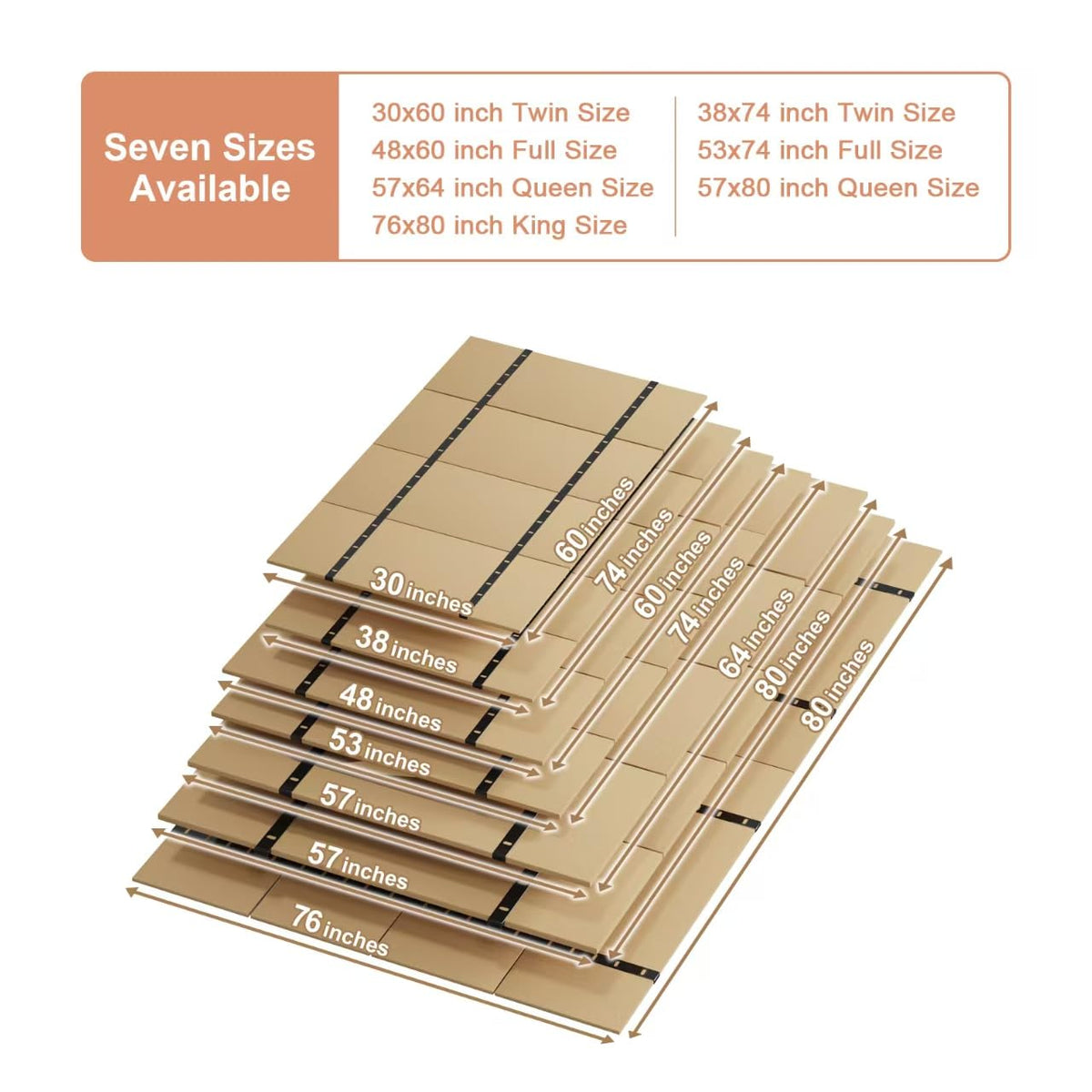 Imperius queen-size bunkie board folded for storage or travel