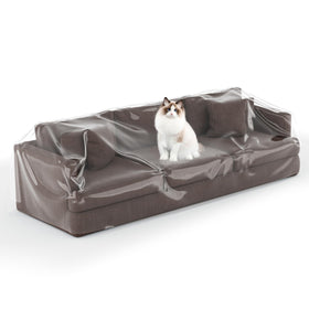 Imperius clear thick waterproof sofa cover on sofa, guarding against pet damage