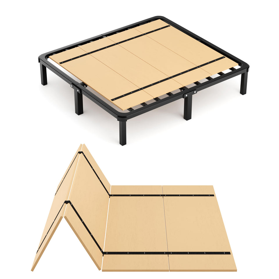 Imperius foldable box spring view showing easy setup and compact storage