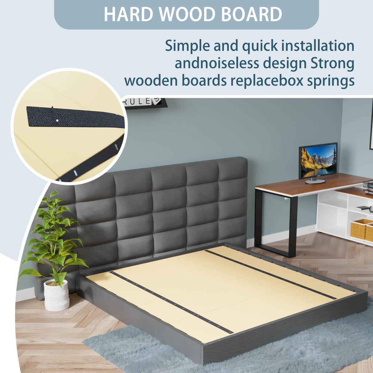 Imperius foldable bunkie board measures 60x48 inches for versatile use.