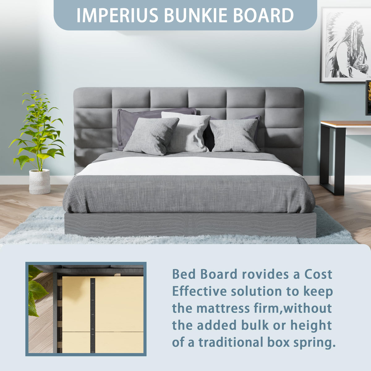 Imperius under-mattress support board provides firmer, non-slip base.