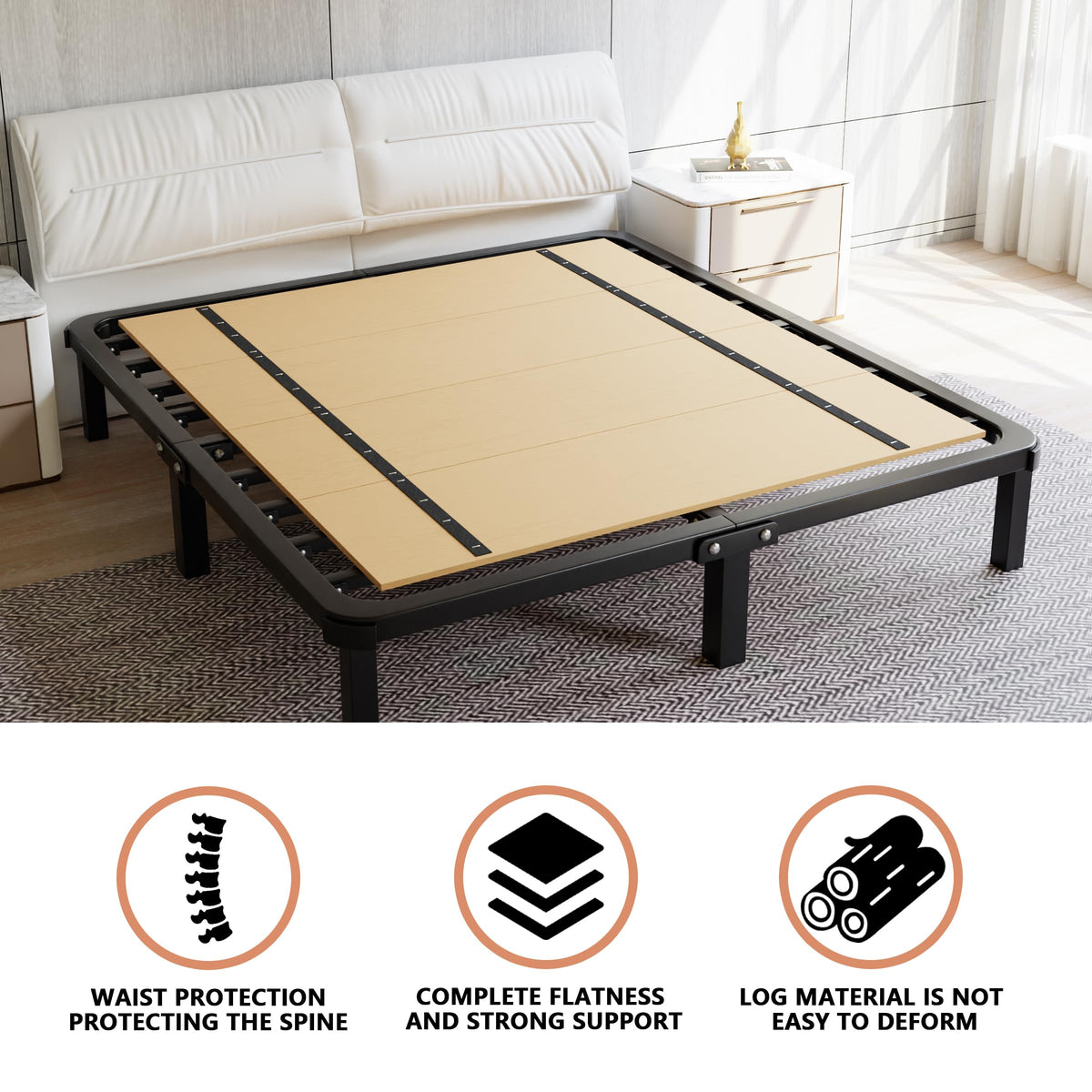 Imperius under-mattress support placed midline to leave edges accessible.