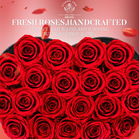 Impouo eternal roses in red provide romantic décor with long-lasting color.