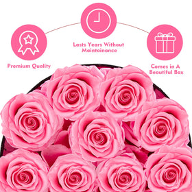 Impouo Forever Flowers purple rose in box, stylish keepsake bouquet