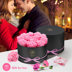 Impouo Forever Flowers yellow rose in box, bright mood enhancer