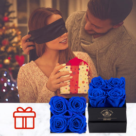 Impouo long-lasting blue roses, promising years of color without watering.