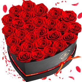 Impouo preserved rose heart box shows lasting elegance for a meaningful gift.