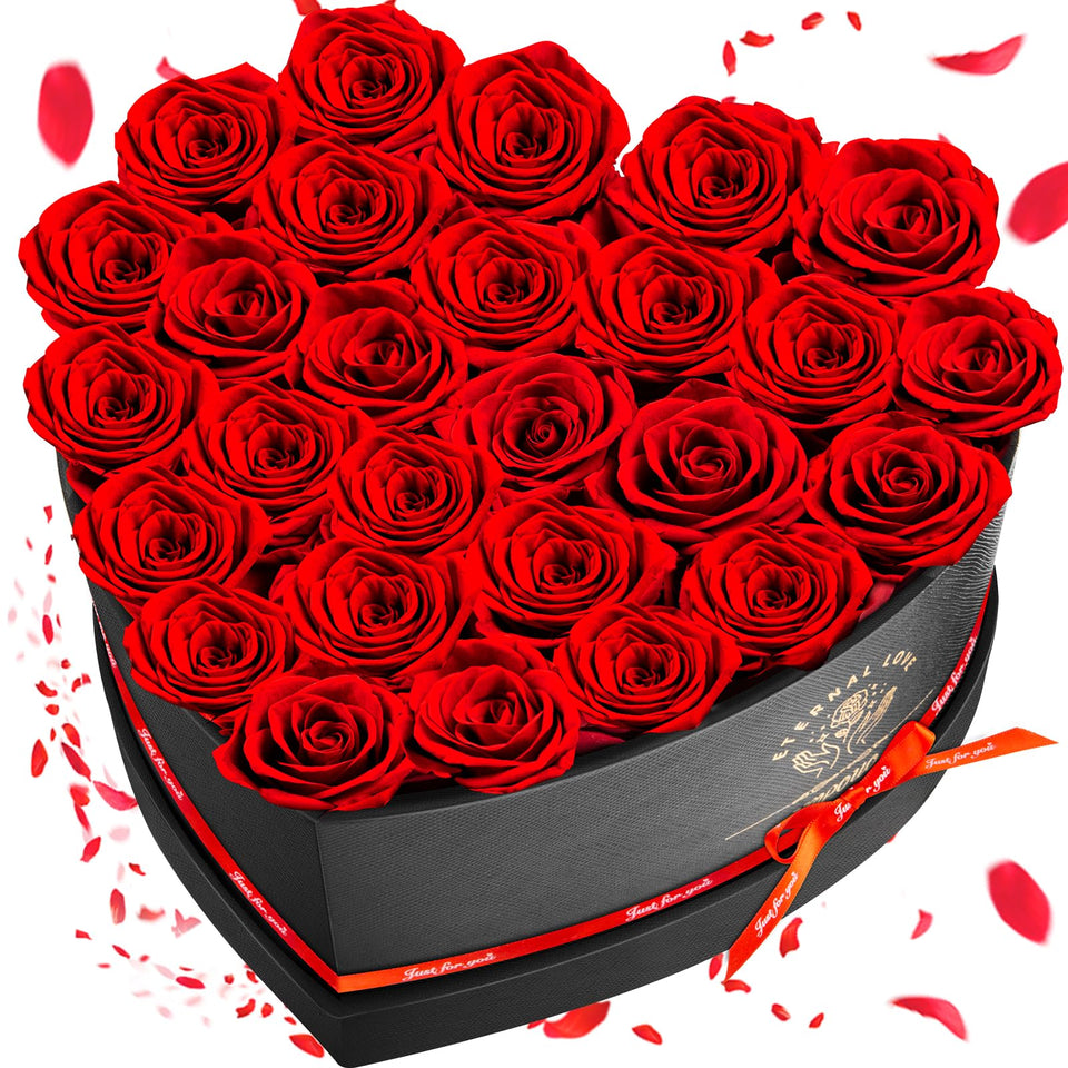 Impouo preserved rose heart box shows lasting elegance for a meaningful gift.