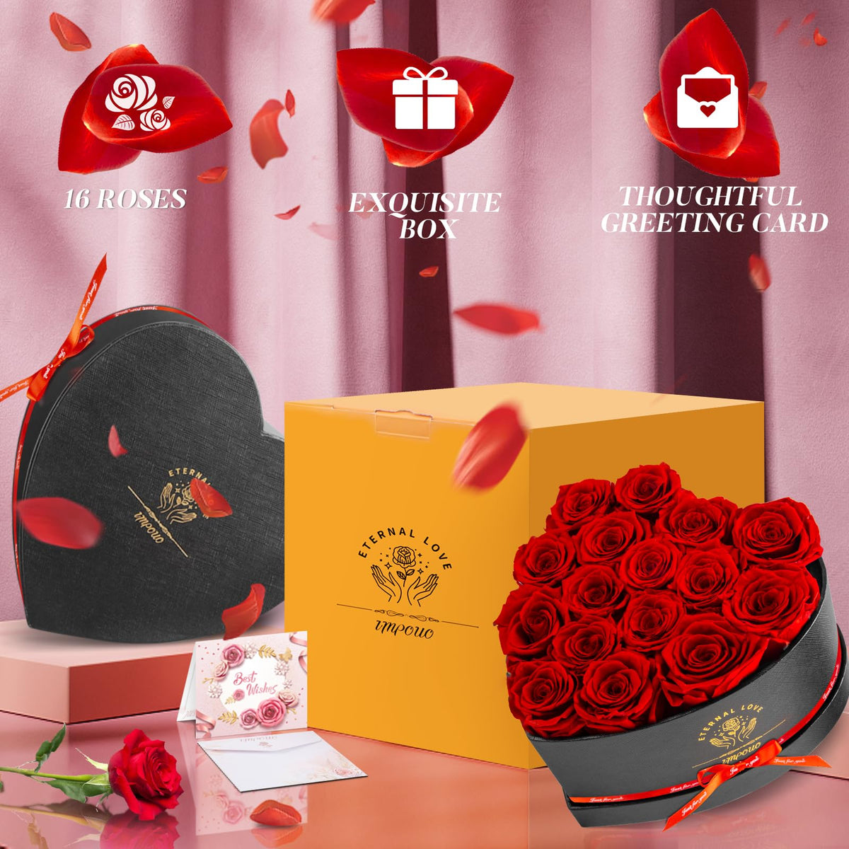Impouo 16-piece rose arrangement for versatile celebrations