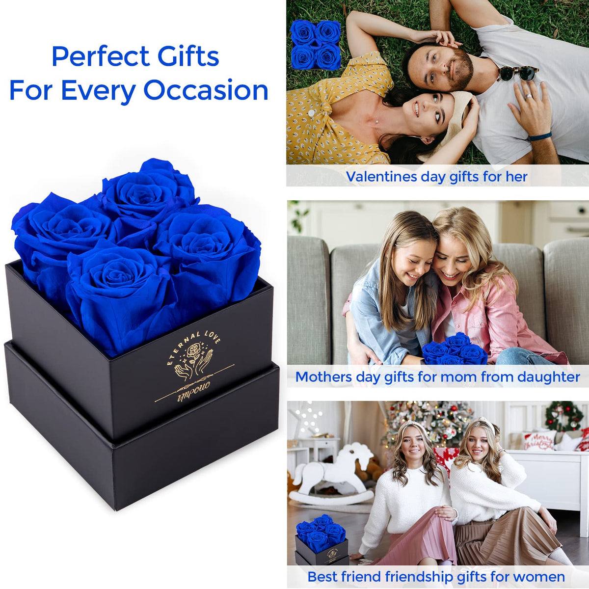 Impouo rose box detail, highlighting premium packaging and ready-to-display design.