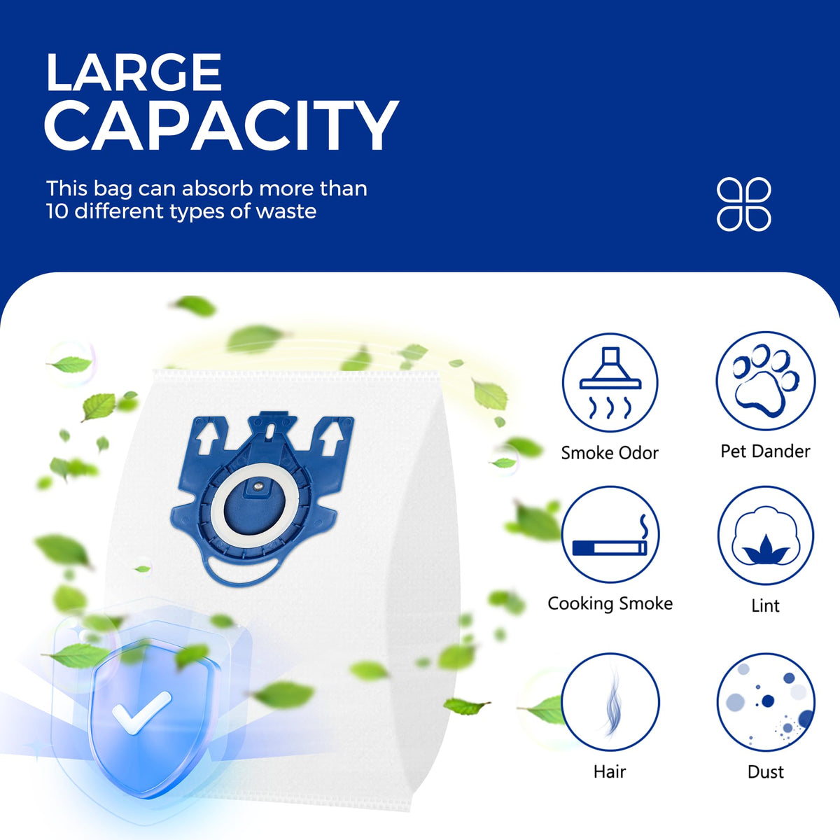 Improvedhand 3D efficiency bags showcase powerful filtration for a cleaner home.