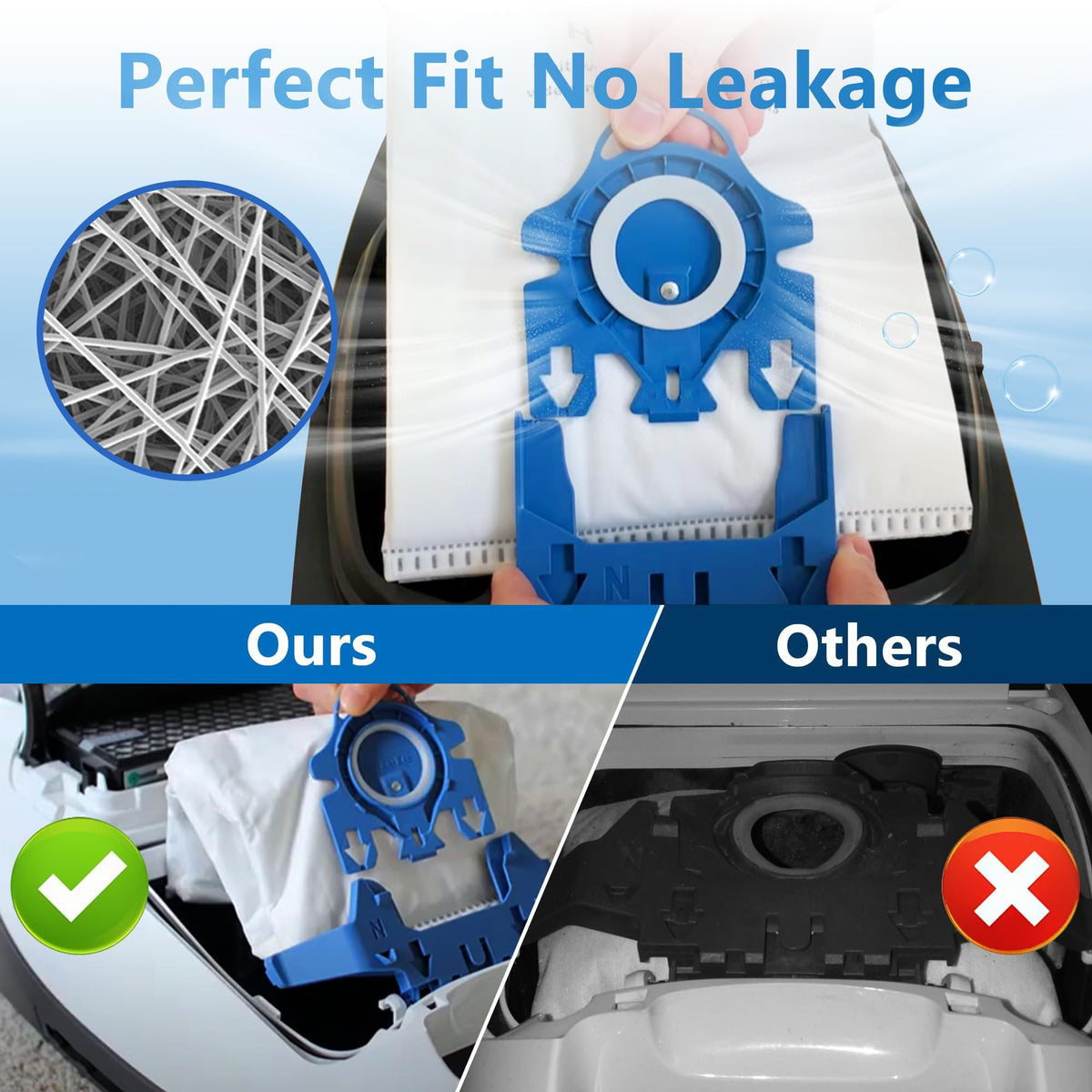 Improvedhand AirClean filters helping keep indoor air clean during vacuuming