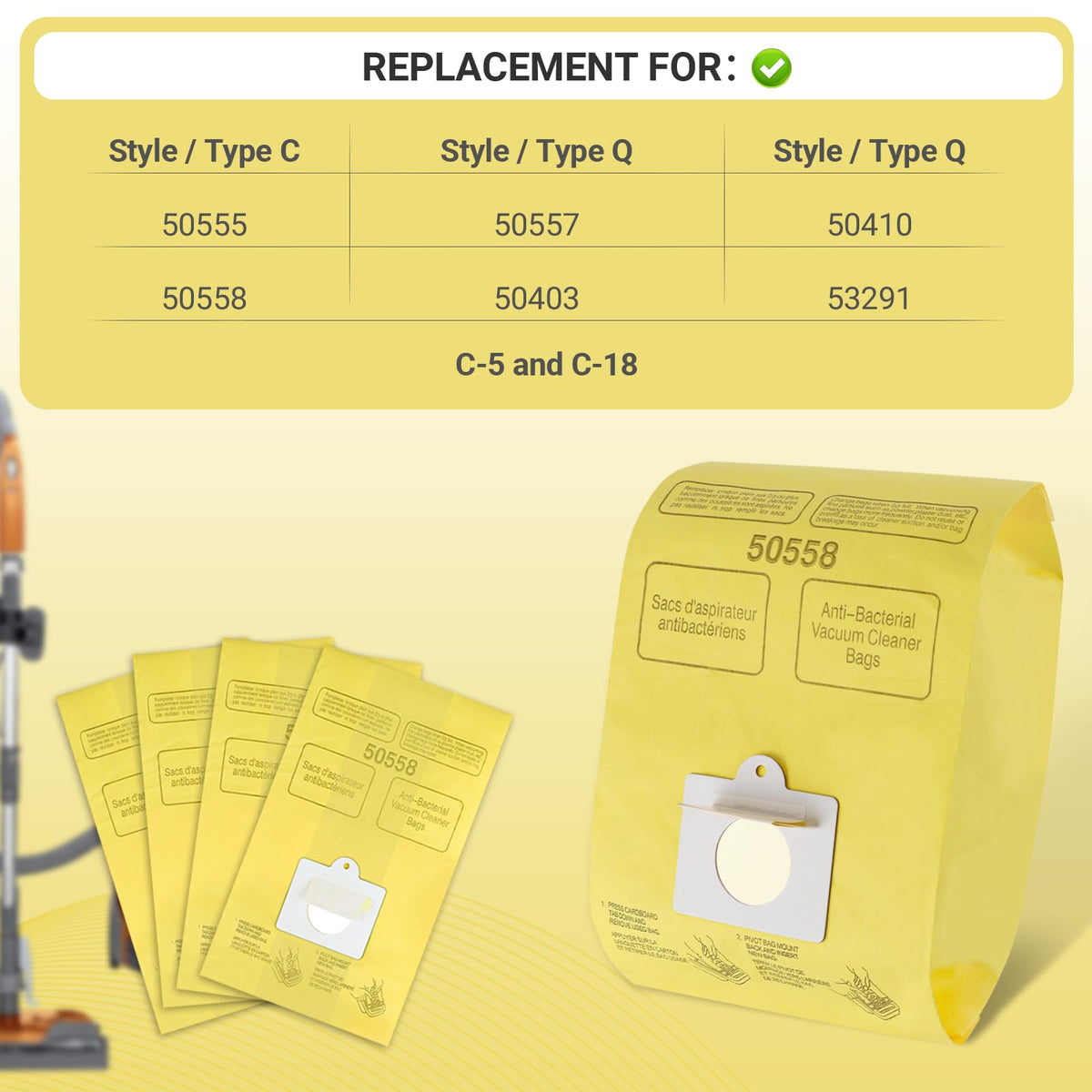 Improvedhand compatibility chart for Type C/Q confirms easy model matching