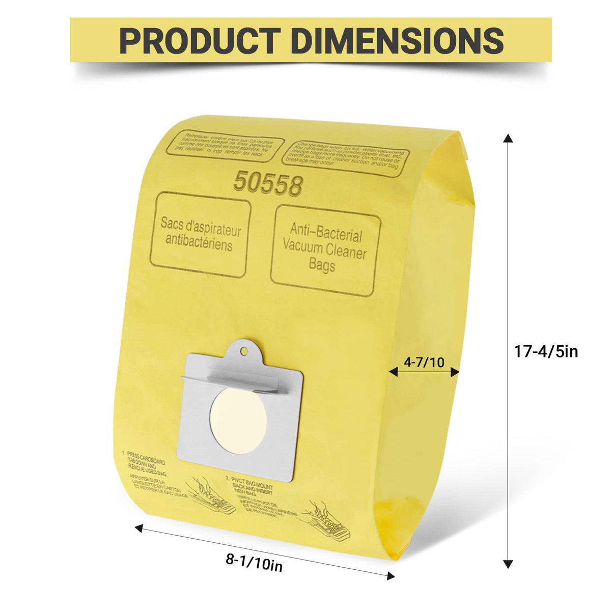 Improvedhand disposal test shows dust containment during bag removal