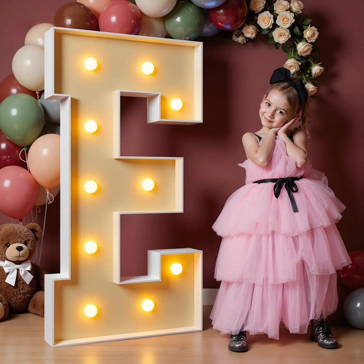 imprsv 4ft marquee letters glow brightly for bold birthday backdrop
