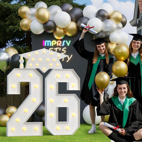 Imprsv class of 2026 4ft marquee numbers backdrop for graduation photo setups.