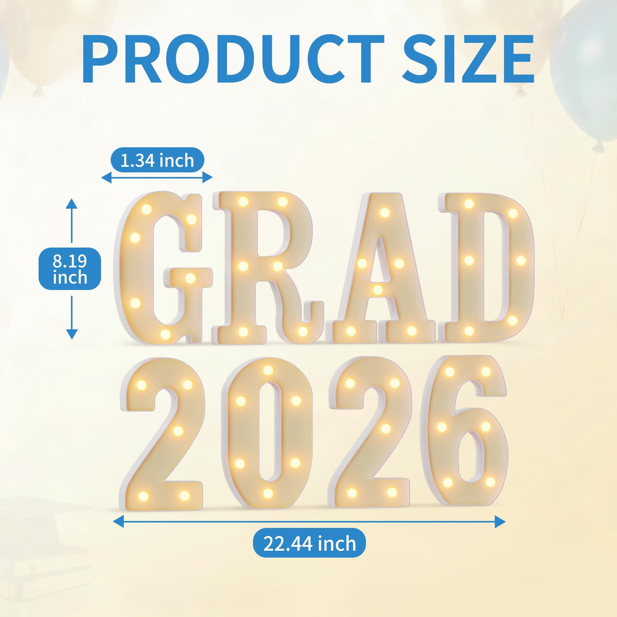 Imprsv GRAD 2026 light-up letters offer versatile indoor and outdoor decor options.