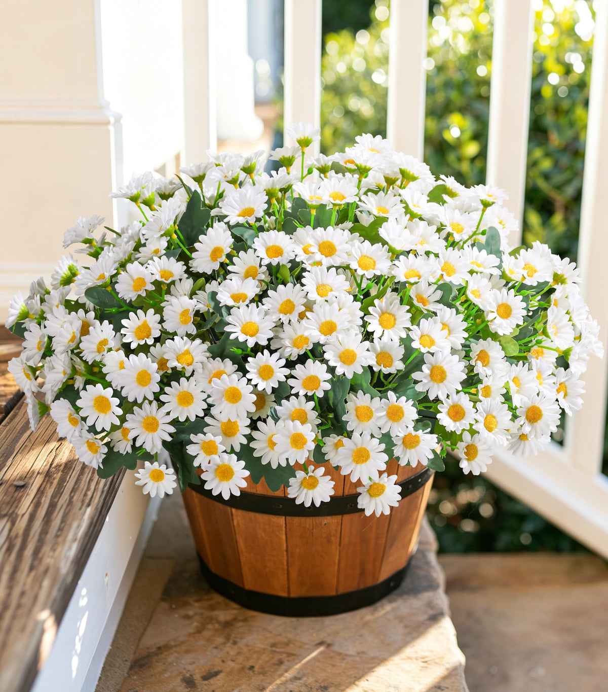 INSPRING Daisy outdoor bouquet with six white bundles for year-round porch decor.
