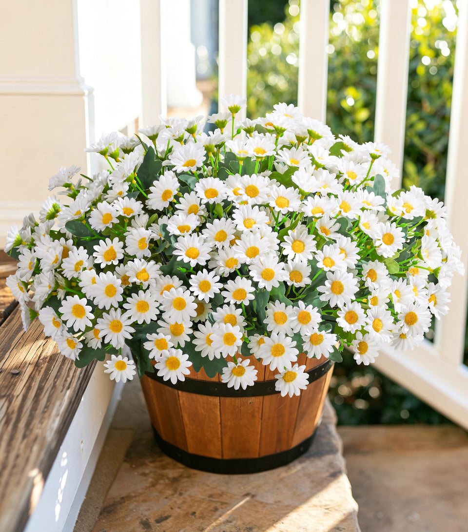 INSPRING Daisy outdoor bouquet with six white bundles for year-round porch decor.