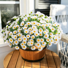 INSPRING artificial flowers provide a seasonal look without watering or pruning.